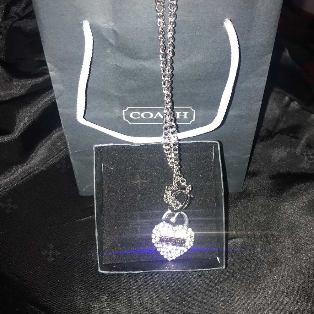 Silver Coach Heart Necklace